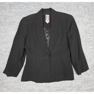 Vintage Zelda Blazer Jacket Women's 6 Black 1-Button Made USA *Interior Wear